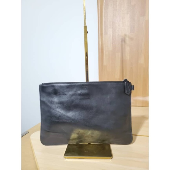 Authentic FENDI Monster Pouch Leather Small Black - Picture 3 of 11